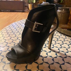 Michael Kors black peep toe heels